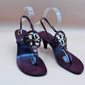 Tory Burch Dark Brown Slingback Sandals